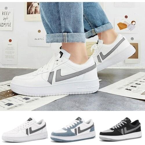 Canvas Shoes Men White Sneakers Lace-up Boys Flat Reflective Breathable Mens Casual Shoes Men Shoes Autumn Spring 2021 Fashion