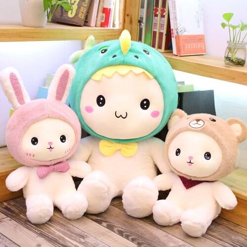 Stuffed rabbit Plush Lovely Dinosaur Bear Pet Toy Plush Animal Toy Children Kids Birthday Christmas Gifts