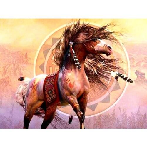 SenyuArt Diy Rhinestone Diamond Paiting Full Drill Round Square Animal Horse Embroidery Mosaic Cross-Stitch Kit Paint By Numbers