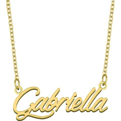 Gabriella Name Necklace for Women Stainless Steel Jewelry 18k Gold Plated Nameplate Pendant Femme Mother Girlfriend Gift