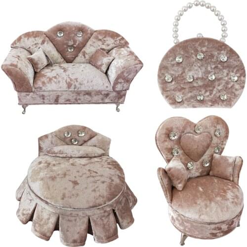 Portable Creative Jewelry Bracelet Earrings Holder Dollhouse Furniture Jewelry Storage Box Display Stand Holder Case Jewelry Sto