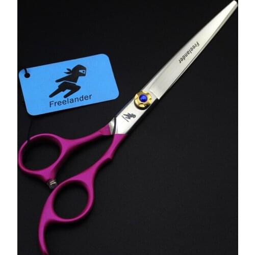 Freelander 7 inch Professional Hair Cutting Shears Pink Handle Clippers for Dogs Pet Salon Grooming Tools in Pet Supplies