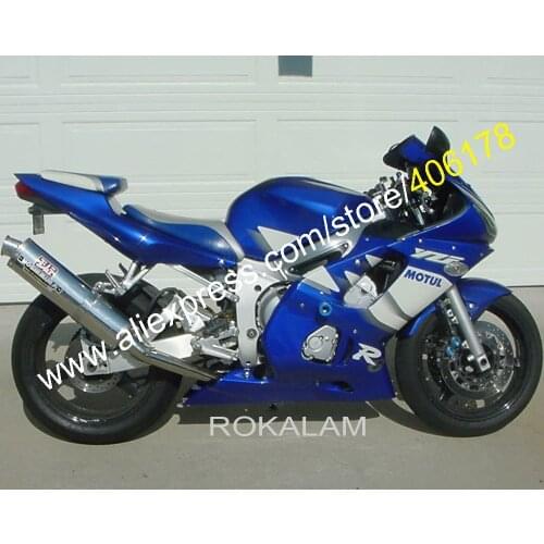 Blue White Custom Fairing For Yamaha YZF-R6 1998-2002 YZF R6 98-02 Fairings Motorcycle Parts (Injection Molding)
