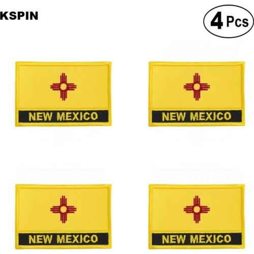 U.S.A New Mexico Rectangular Shape Flag Iron on Saw on Patches Embroidered Flag Patches National Flag Patches for Clothing