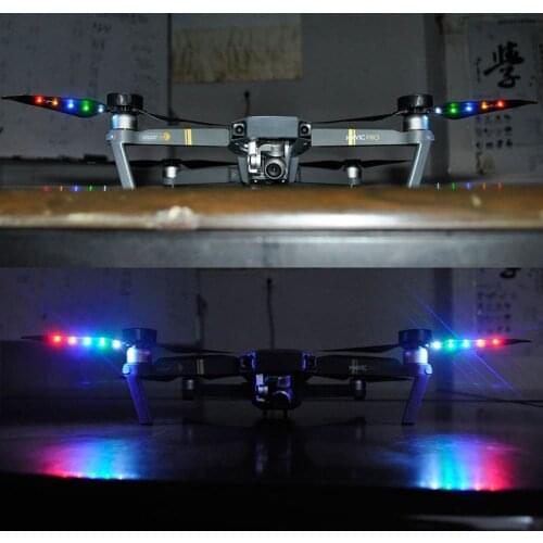 SUNNYLIFE 2 Pair Low Noise Quick Release Folding LED Multicolor Flash Light Propellers for DJI Mavic Pro Platinum Accessories