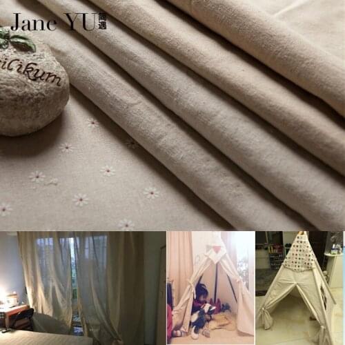 JaneYU 158cm width Washing cotton linen cloth handmade diy curtain DIY hemp fabric plain solid colour linen Fabric Cloth hemp