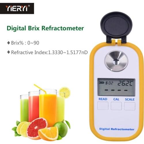 Yieryi DR102 2019 high concentr Digital Brix Refractive Index Refractometer 0-90% Brix For Sugar In Wine Concentration Of fruits