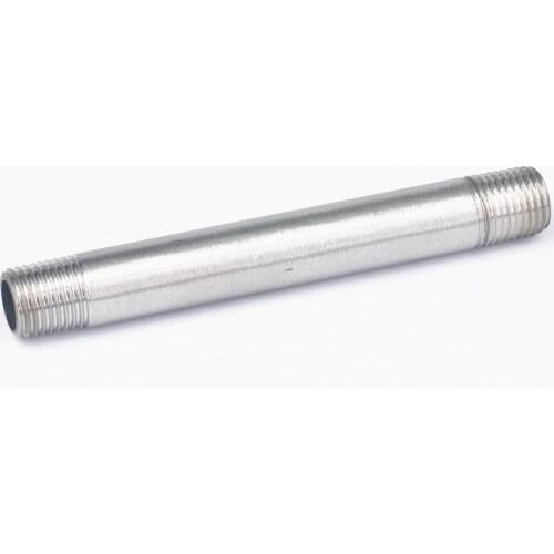 1/4" BSP Equal Male Thread Length 100mm Barrel Nipple 304 Stainless Pipe Fitting Connector Coupler water oil air