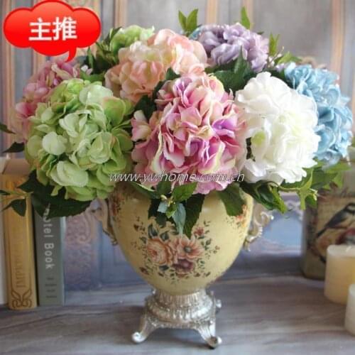 1 Head Silk Flore Bohemia Style Artificial Hydrangea Home Decorative Flowers Home Decor Wedding Bridal Bouquet 7 colors