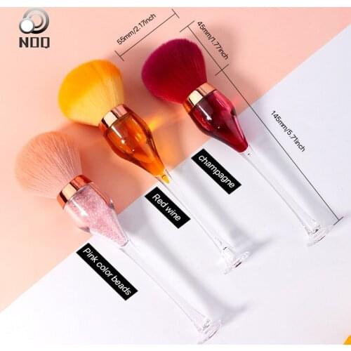1Pc Nail Brush Wine Glass Style Artificial Fiber Wool Foundation Blush Pink Face Brush Beauty Tools Nail Dust Removal Tool