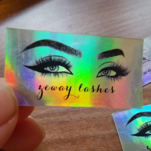 100 Pcs Custom Personalized Holographic Stickers, Favors Boxes Labels, Logo, Eyelashes Sticker, Laser, Lip Balm Lipstick Labels