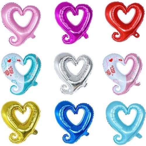 50pcs 18inch Love Hook Foil Helium Balloons Birthday Party Decoration For Wedding Valentines Day Decor Supplies Air Globos