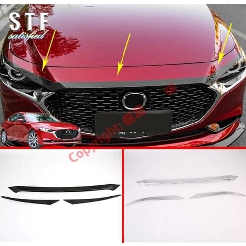 ABS Front Hood Bonnet Grill Grille Around Trim Molding For Mazda 3 M3 Axela 2019 2020