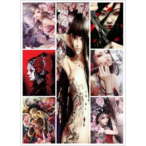 DIY Diamond Embroidery Female Warrior NINJA Needlework Diy Diamond Painting Cross Stitch Pasted Painting Geisha Home DecoratioZT
