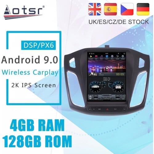 Android 9.0 128G PX6 Tesla Styel Screen For Ford Focus 3 Mk 3 2013 - 2019 Radio Stereo Car Multimedia Player DVD GPS Navigation