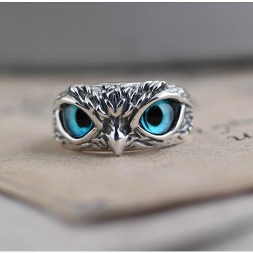 Charm Vintage Cute Men and Women Simple Design Owl Ring Silver Color Engagement Wedding Rings Jewelry Gifts