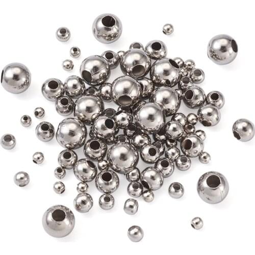 1000pcs/Box 3/4/5/6/8mm Stainless Steel Beads for Bracelet Craft Jewelry Making Round Loose Spacer Bead DIY Handmade Accessories