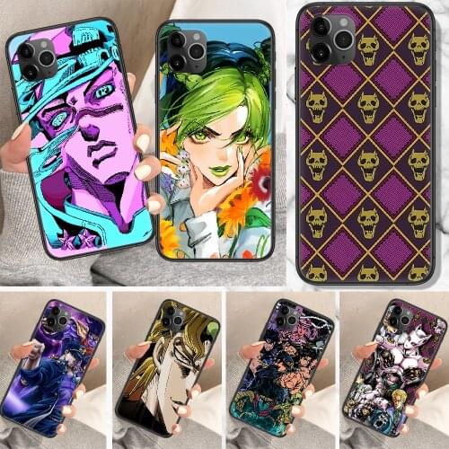 JoJos Bizarre Adventure JoJo Anime Phone Case For iphone 5 5S SE 2 6 6S 7 8 11 12 Mini Plus X XS XR Pro Max black soft cover