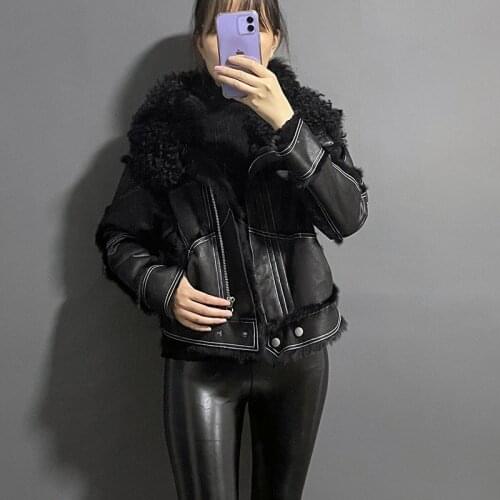 Cosyowns Women's Short Sheepskin Coats