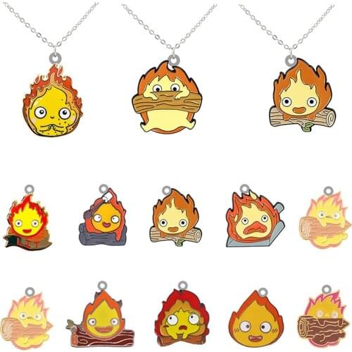 TAFREE Fire-breathing Elf Pattern Jewelry Long Chain Necklace Epoxy Resin Design Tiny Epoxy Pendant Necklace Jewelry Girl