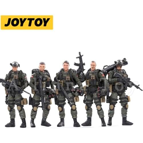 JOYTOY 1/18 3.75inches Action Figure (5PCS/SET) PLA Army Anti-Terrorism Unit Anime Collection Model Toy For Gift Free Shipping