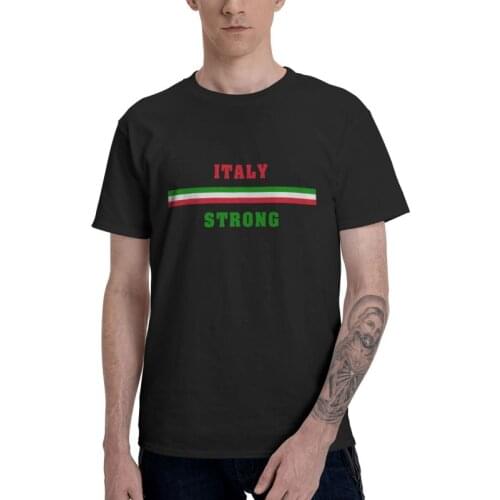Italy Strong Tshirts Men Fashion Tee Tops 100% Cotton T Shirts Short Sleeve Italian Flag Italian Pride Love T-shirt Gift Clothes