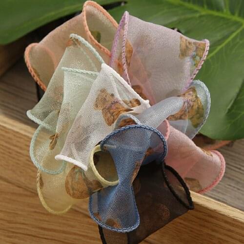Bear Organza Cartoon Ribbon 40mm 70mm 200Yards Chiffon Silk Wave Packaging Tape Hair Bow Making Supplies Party Halloween Crafts