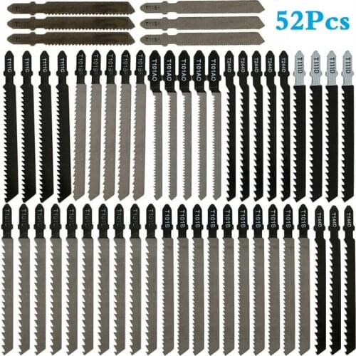 52Pcs Jig Saw Blades T-Shank Metal Wood Jigsaw Blades For Bosch T118A/T118B/T144D/T111C/T111D/T244D/T101BR/T101AO/T101B/T101D