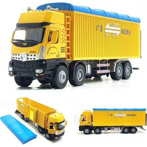 1:50 Scale Long-distance Eight-wheel Logistics Transport Vehicle Alloy Metal Truck Engineering Vehicle Model Collection Toy Car