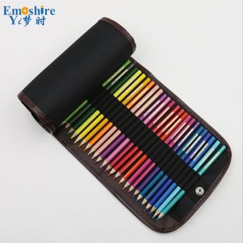 Multi-function Black Canvas Roll Pencil Bag Sketch Color Pen Curtain 36/48/72 Hole Pen Bag Art Supplies Wholesale B163