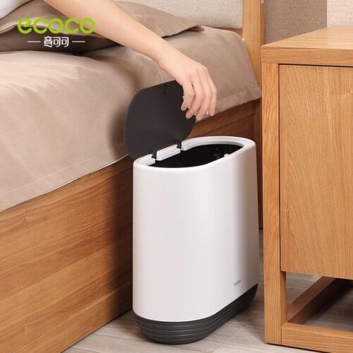 Ecoco 10L Trash Cans For The Kitchen Bathroom Wc Garbage Rubbish Bin Large Capacity Dustbin Bucket Crack Press-Type Waste Bin
