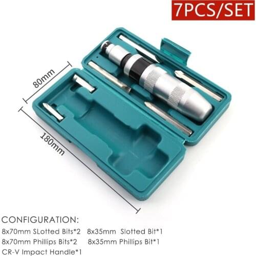Drive Hand Impact Screwdriver Set 7/13PCS Manual Reversible Impact Screwdriver Chisel Bit Multifunctional Hand Tools Hardware