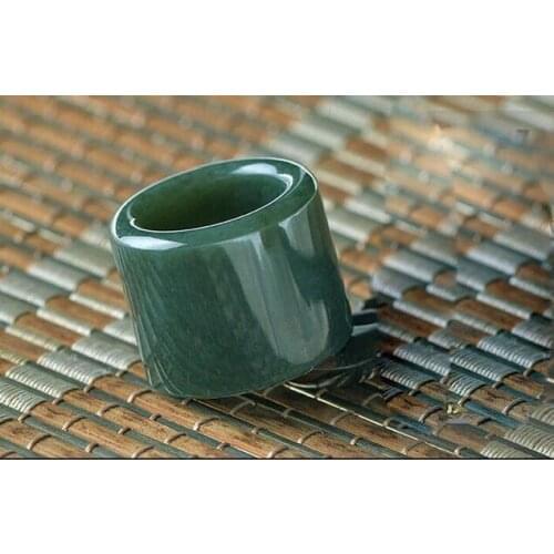 Natural hetian jade 3D carved symbol BanZhi exalted atmosphere