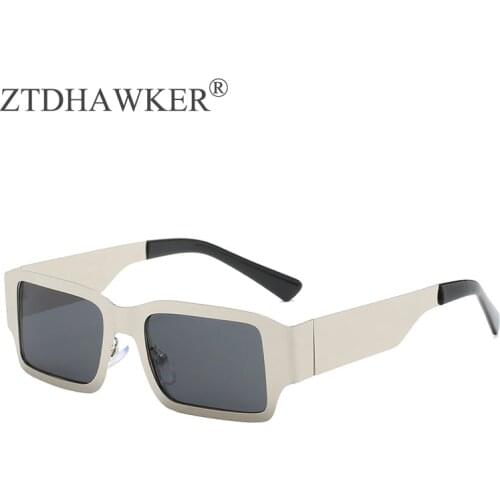 New 2021 Fashion Stainless Steel Sunglasses Women Trend Sunglasses Adult Square Glasses Luxury Lady