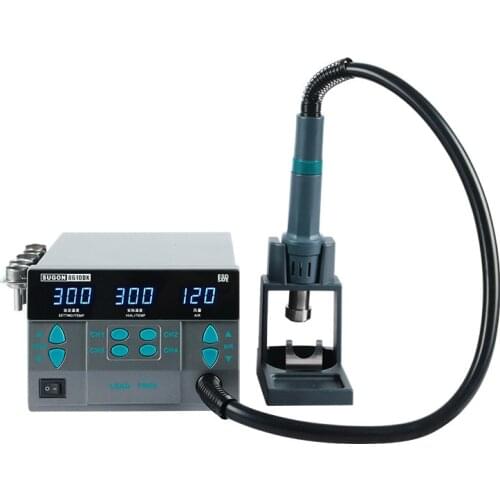 SUGON 8610DX 1000W hot air rework station LED display lead-free hot air gun microcomputer adjustable temperature 5 nozzles