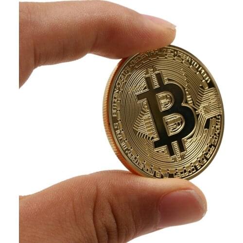 Gold Plated Bitcoin Coin Collectible Art Collection Gift Physical Commemorative Casascius Bit BTC Metal Antique Imitation D3