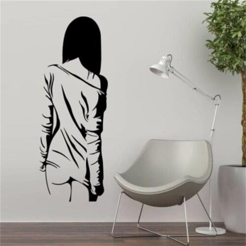 Sexy Woman Figure Viewed From Behind Carved Wall Sticker Living Room Bedroom TV Sofa Wall Decoration Wallpaper Vinyl Wall Decals