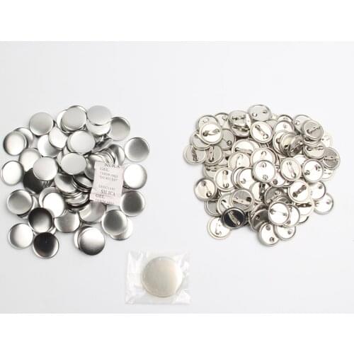 100pcs 1" 25MM New Blank Pinned Back Metal Pinback Button Supply Materials Parts for Badge Button Maker