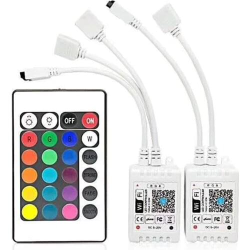 WiFi Smart RGB controller with 24key IR remote APP For 2835 5050 RGB LED strip