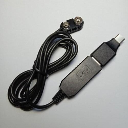 6F22 9V Battery Eliminator Replace Your 9-Volt Batteries By USB/Type C Adapter Power Supply for Multimeter Microphone Toys E56B