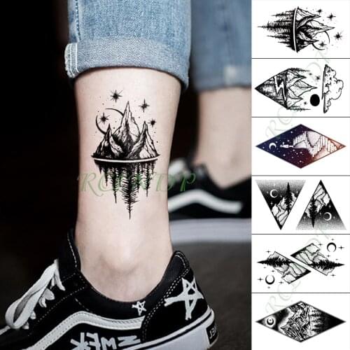 Waterproof Temporary Tattoo Sticker forest Mountain Star Fake Tatto Hand Foot Flash Tatoo small tattoos for Kid Girl Men Women