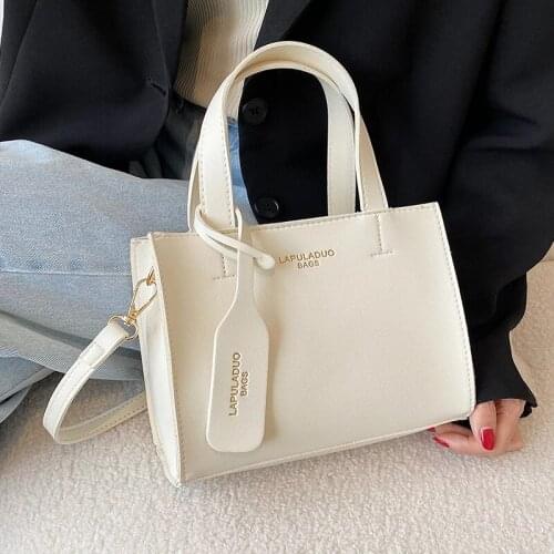 Women Mini PU Leather Shoulder Bags Square Designer Crossbody Bags Lady Pure Color Tote Messenger Bag Summer White Handbags