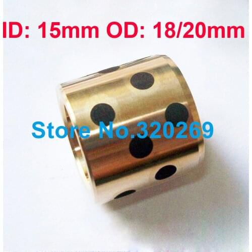 1PC JDB Oilless Impregnated Graphite Brass Bushing Copper Solid Self Lubricant Embedded Bronze Bearing Bush ID 15Mm 15x18x10