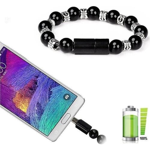 1PC Creative Micro USB Type C Charger Cable Bracelet Portable Data Charger Cable Solid Cord Women Men For iPhone 6 7 X Phone Acc