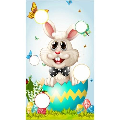 1 Pcs Easter Toss Game Flag Easter Day Rabbit Toss Flag Bunny Themed Banner Bean Bag Toss Banner Kid Toy