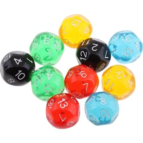 10 pieces Translucent D16 Dice for Table Games Dice
