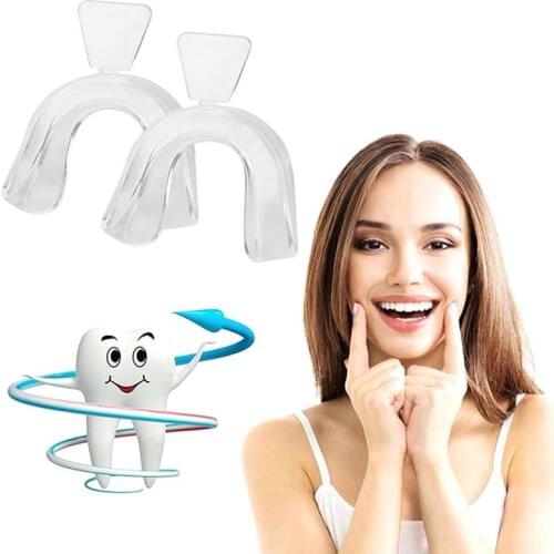 New 2Pcs Silicone Night Mouth Guard for Teeth Clenching Dental Grinding Bite Sleep Aid Whitening Teeth Mouth Tray