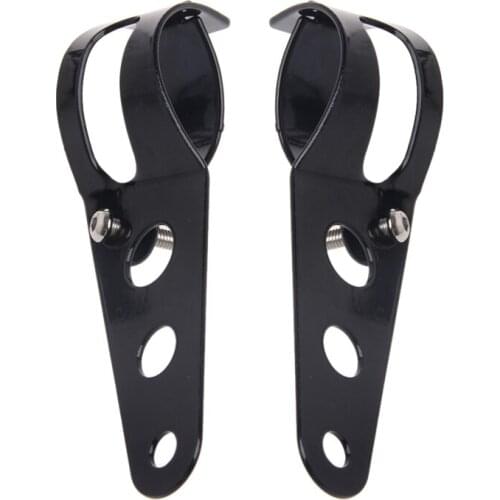 2x Universal 33-45mm Motorcycle Headlight Mount Bracket Fork Ears For Bobber Cafe Racer