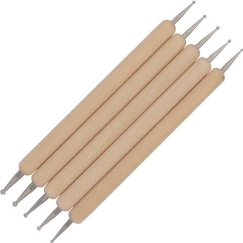 20 sets 5 size set Nail tool 2 Way Wooden Dotting Pen Marbleizing Tool Nail Art Dot Dotting Tools
