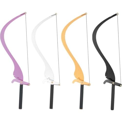 4 Colors Eyebrow Tattoo Makeup Bow Shaped Line Marker Ruler with 10pcs Thread Lines Eyebrow Tattoos Stencil Measure Microblading